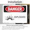 Signmission Explosives Danger Sign, Vinyl Decal, 10in W x 7in L, 2PK OS-2PACK-DS-D-710-L-1212 - alternate 2